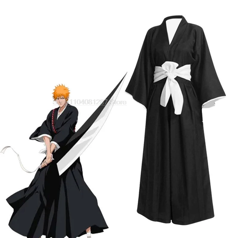 

Кимоно Kurosaki Ichigo с надписью Die Pa Soul, кимоно Shinigami, полный наряд, тысячелетние войны крови, отбеливатель, Кучики Рукия, костюмы для косплея