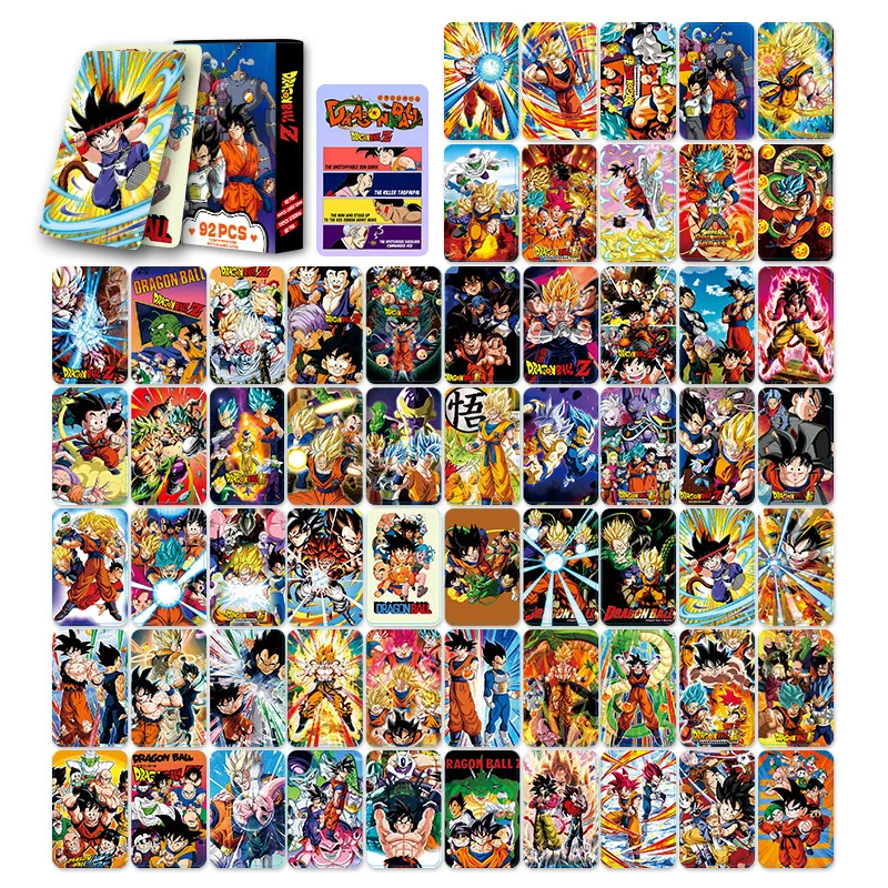 Dragon Ball Son Goku 60Pcs LOMO Card + 32pcs Stickers Anime Photo Cards Greeting Cards Kids Collection Gift Postcards Toy