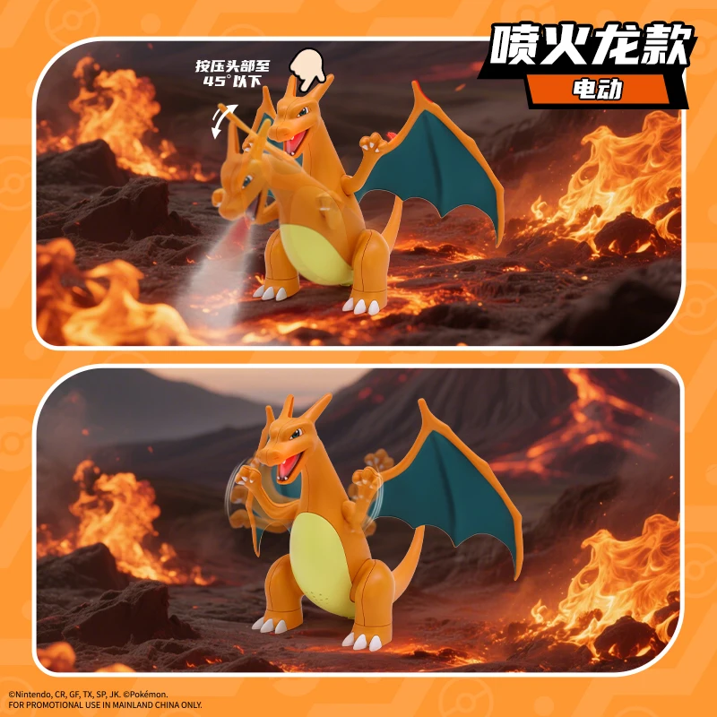Genuino Pokemon Charizard Eevee Anime eléctrico figura de acción modelo juguetes regalo para cumpleaños