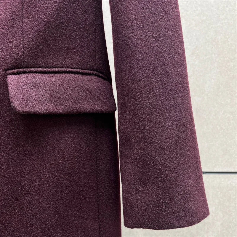 Cortavientos para mujer, nuevo otoño 20225, gabardina larga con una hilera de botones para mujer, chaqueta ajustada con hombrera para mujer, abrigo de mezcla de lana