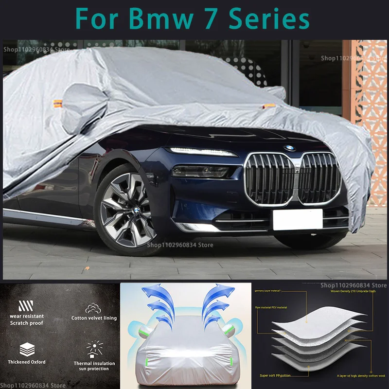 

For BMW 7 Series 210T Waterproof Full Car Covers Outdoor Sun uv protection Dust Rain Snow Protective Auto Protective cover