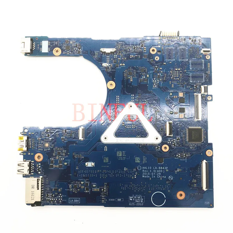 CN-0RF6GF 0RF6GF RF6GF для DELL Inspiron 5458 5558 5758, материнская плата для ноутбука AAL10 LA-B843P с процессором SR244 I3-5005, 100% полное тестирование, ОК