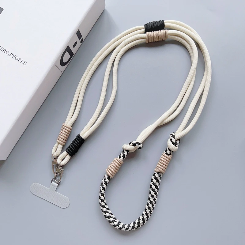 New Adjustable Phone Lanyard Detachable Neck Cord Lanyard Strap Carabiner Compatible Pendant With Card For Mobile Key Fob Colors