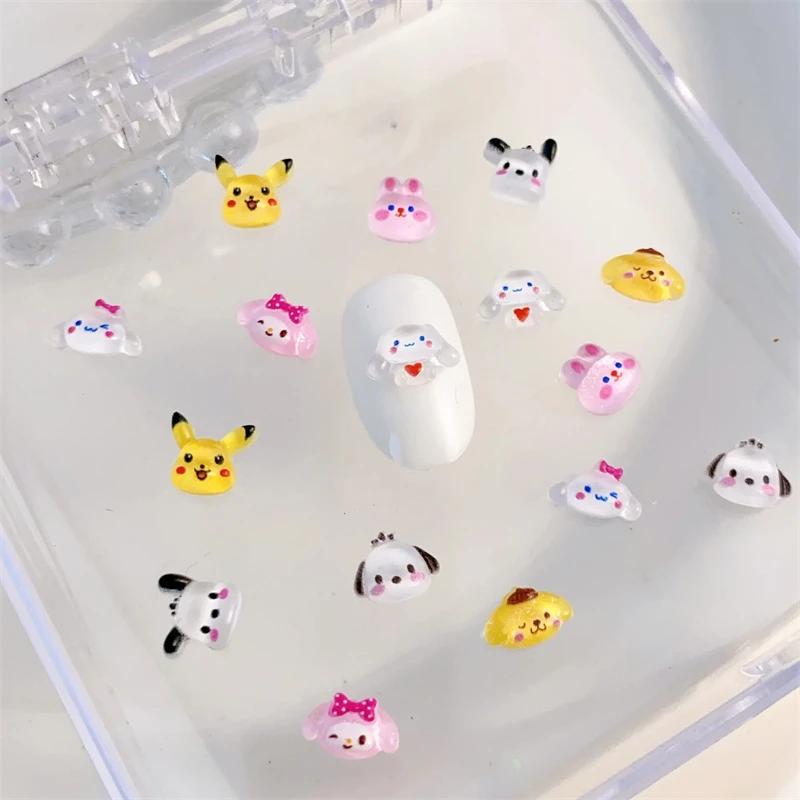 20Pcs Cute Water Porpoise Resin Nail Charm Kawaii Cabochon For Nail Art Decorations Supplies Parts DIY Manicure Accessories Gems