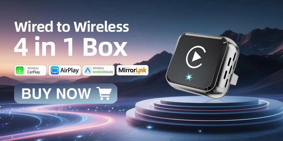 4-in-1 Dongle Kabelloser Carplay-Adapter USB Plug & Play WiFi Bluetooth für iPhone Carplay Airplay Android Auto Mirrorlink Verbindung – Detail 1