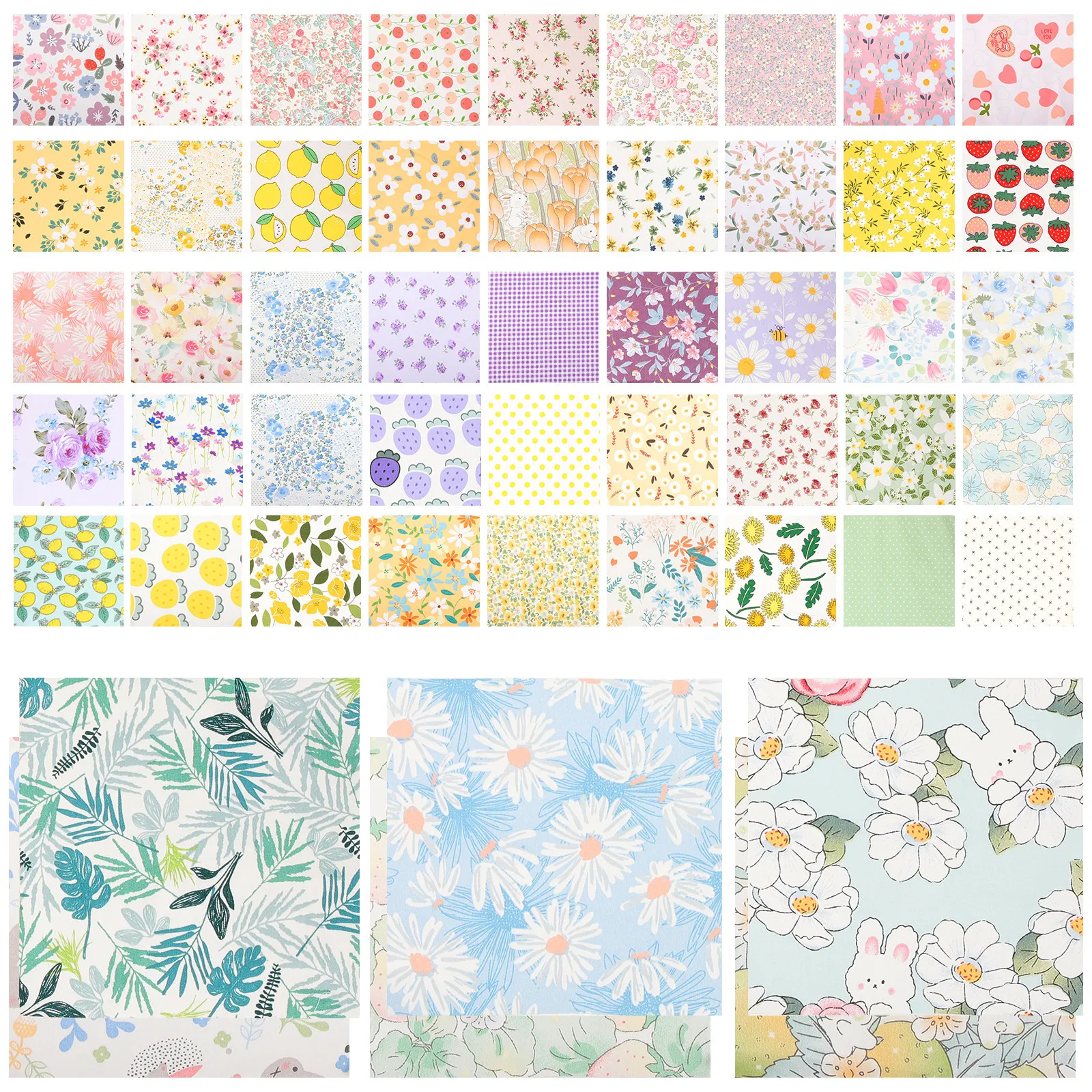 

Quilting Fabric Cloth Strips Quilted Squares Sewing Supplies Patchwork Diy Cloth Strip Craft Bulk Colors Fresh Bright