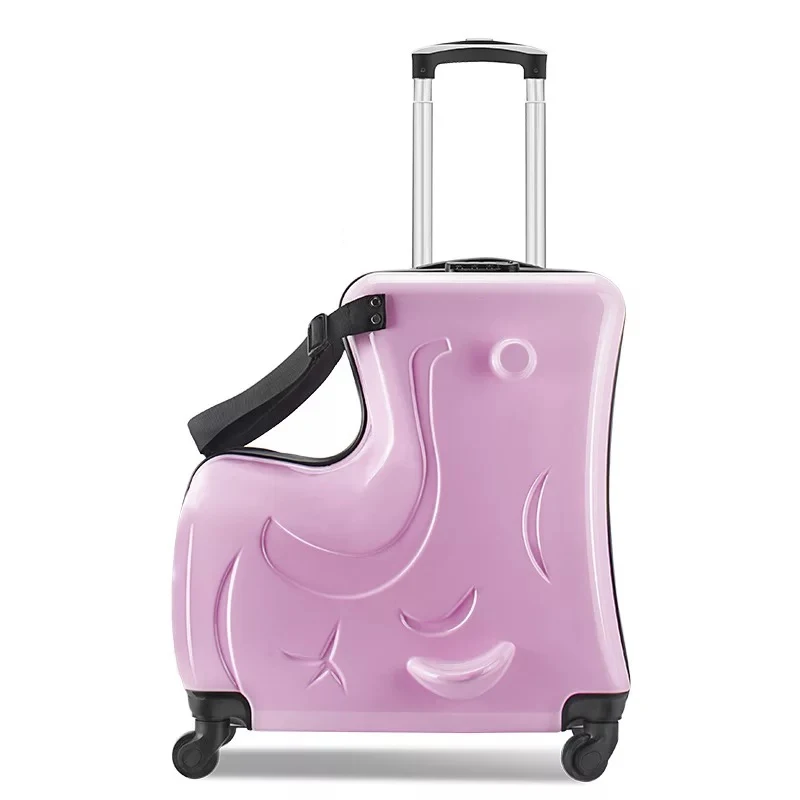 Imagem -03 - Cool Trolley Malas sobre Rodas para Crianças Lovely Rolling Bagagem Carry on Malas para Meninos e Meninas Pink Riding Case