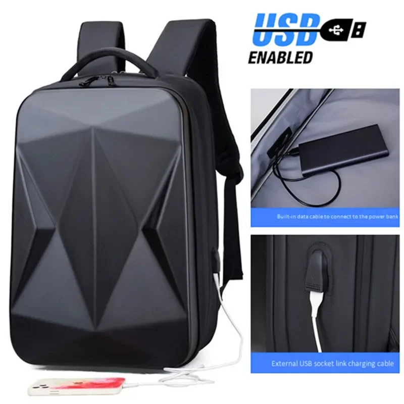 

Hard Shell Business Backpack Computer Bag Waterproof Laptop Tablet PC Storage Bags School College Student Schoolbag USB Travel