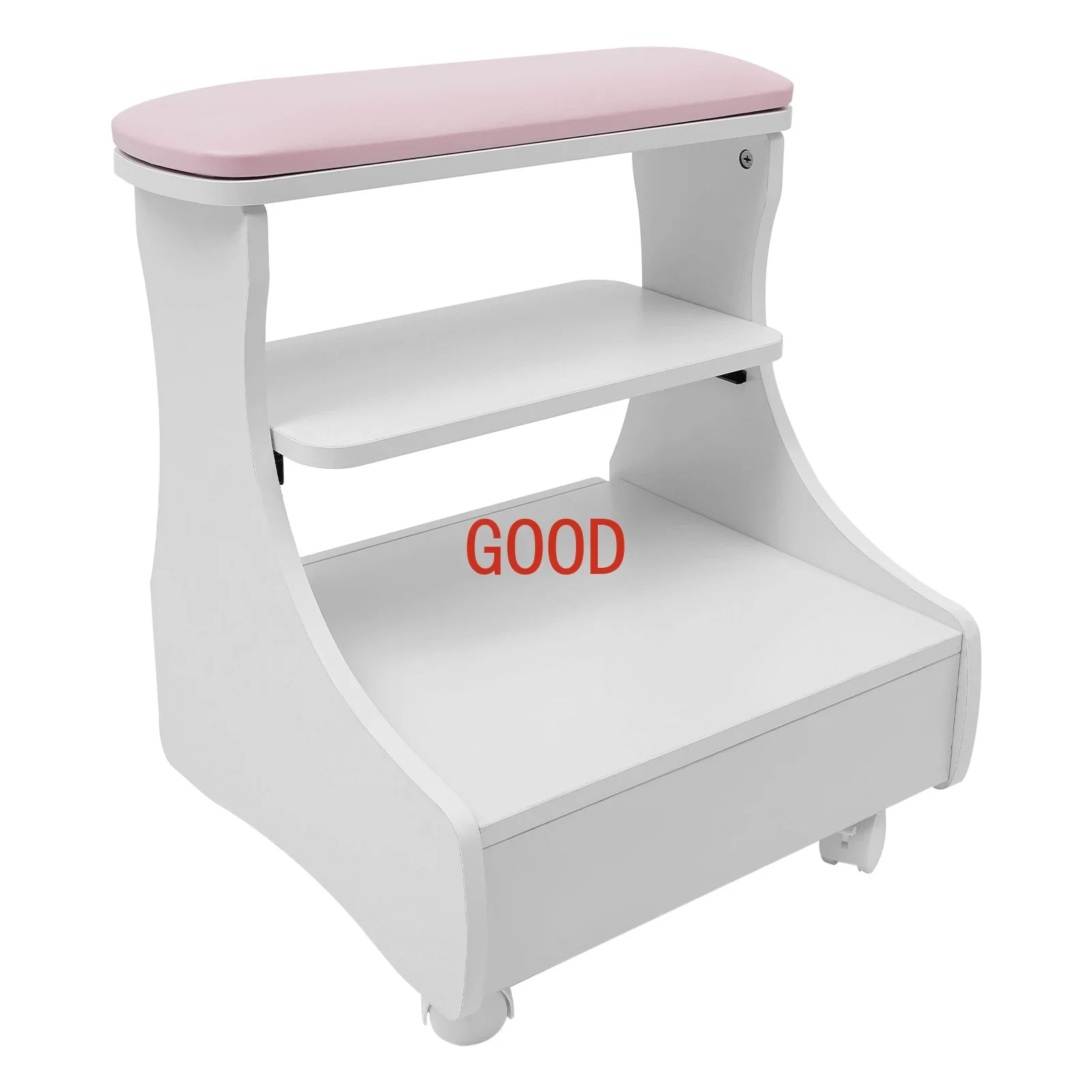 Pedicure Stool Foot Rest Pedicure Manicure Funiture Beauty  Nail Trolley Cart Footbath Stool with Wheels