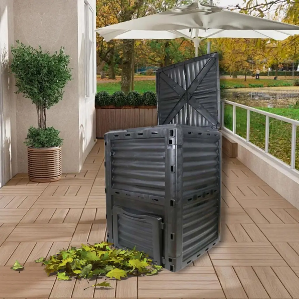 

Kitchen Compost Bin Aerating Outdoor Compost Box Portable Space Saving Large