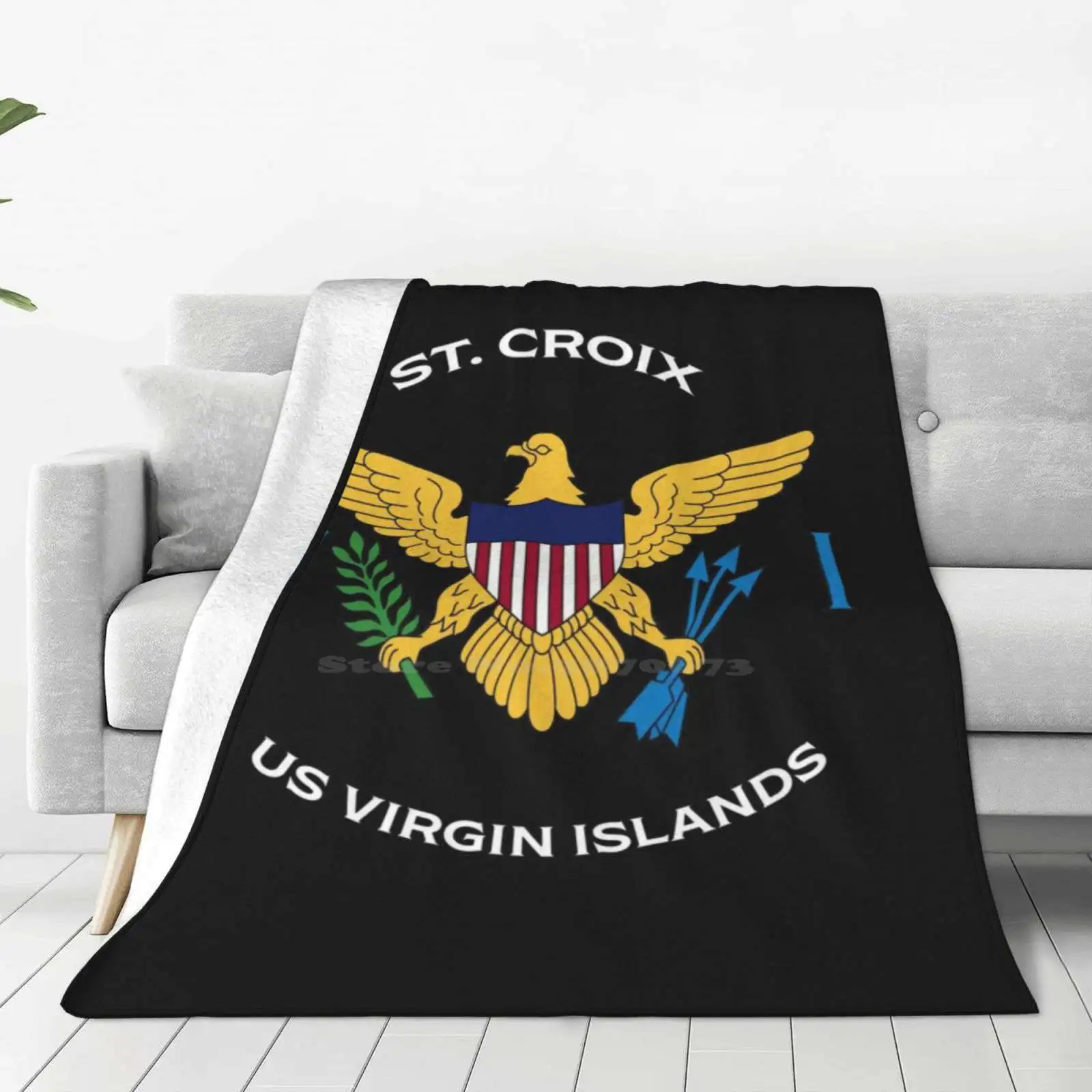 Us Virgin Islands Flag St. Croix Usvi Caribbean Tropical Soft Warm Light Thin Blanket Us Virgin Islands Flag St Croix Vi Usvi