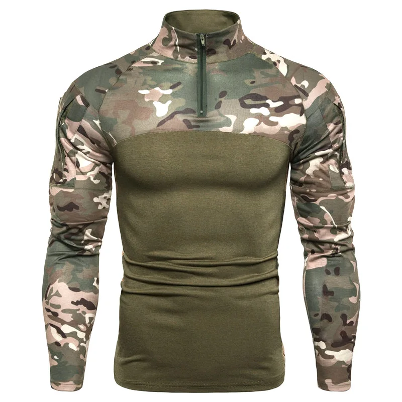 Herren Taktisches Sweatshirt Outdoor Hoodies Männer Frühling Herbst Langarm Pullover Leichte Stehkragen Slim Fit Sweatshirts – Detail 5