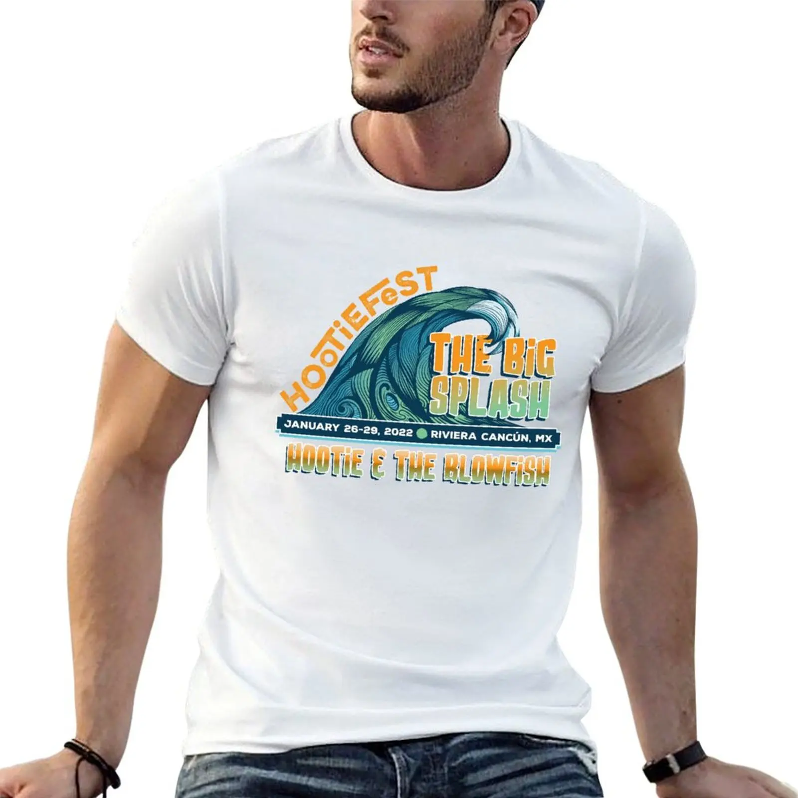 hootiefest the big splash -riviera cancun 2022 T-Shirt graphic shirts korean fashion t shirt for men