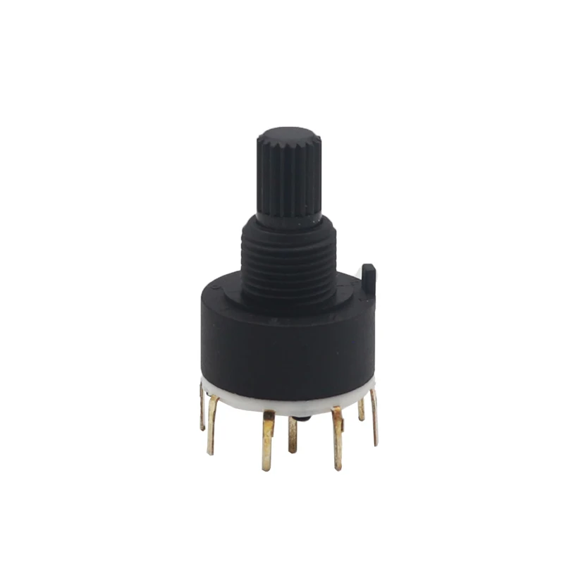 SR16 Plastic 16MM Rotary Band switch 2 Pole 3 4 position 1 Pole 5 6 8 Position Handle Length 15MM Axis band switch wave band