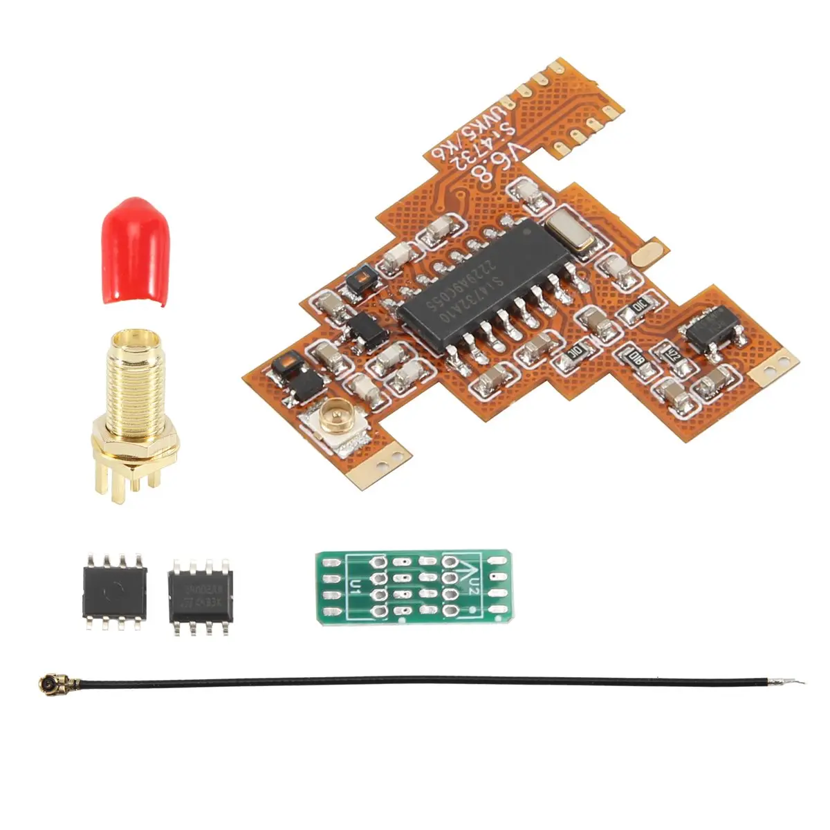 AAAE SI4732 V6.8 FPC Module+2x 2M Expansion Chip for UVK5 K6 HF Shortwave Full Band/Single Sideband Reception