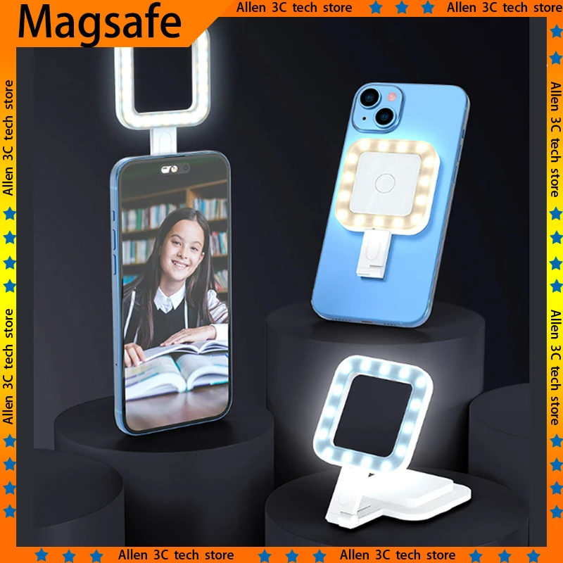 Original Karman Magsafe Magnetic Fill Light Portable Mobile Phone Pocket Light Bi-Color Filp Phone Stand Custom Phone Holder