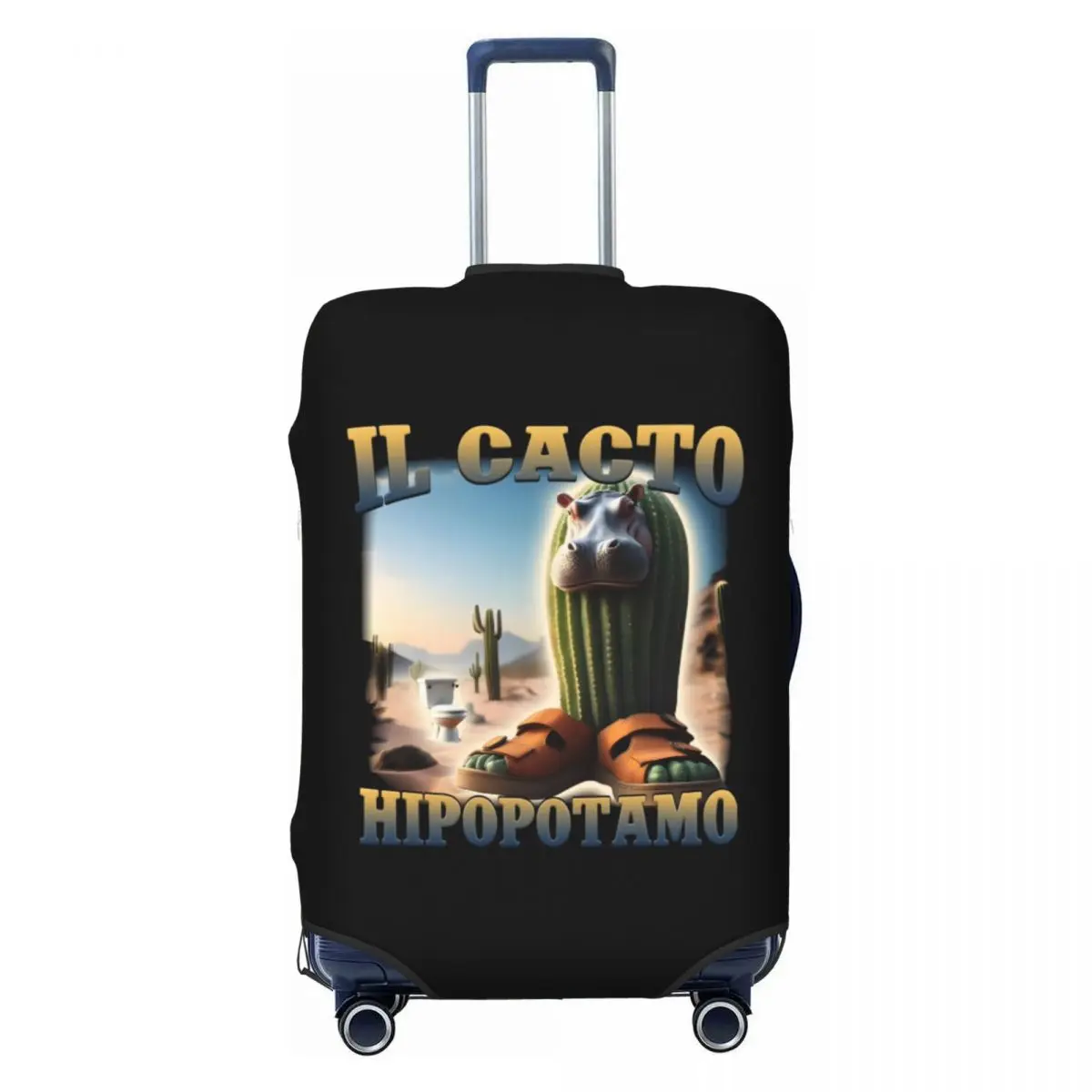 

Custom Cute Italian Brainrot Luggage Cover Protector Elastic Travel Suitcase Covers