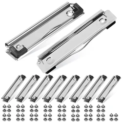 10 pz Clip per appunti Clip in metallo montabile Morsetti per cartelle di file caricati a molla Clip per pannelli rigidi per ufficio Cancelleria per la scuola