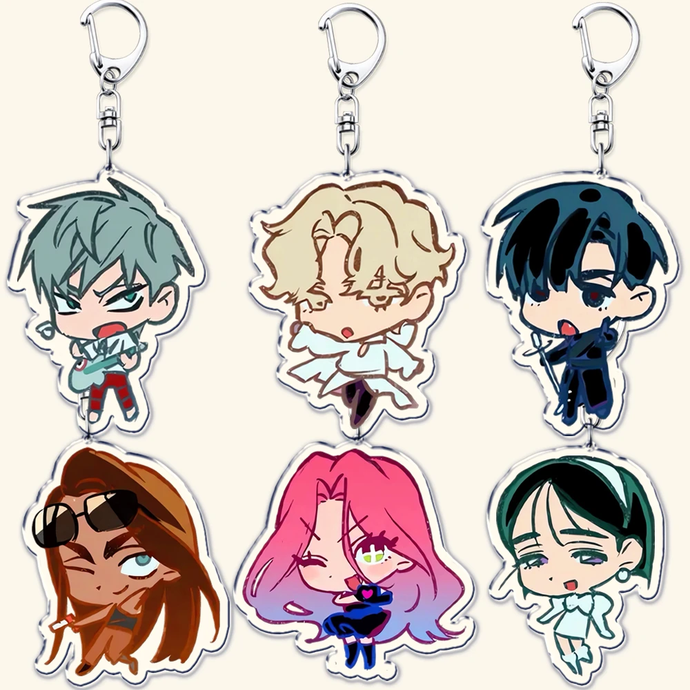 New Anime Alien Stage Chibis Keychains Keyring for Accessories Bag Luka Ivan Till Mizi Hyuna Sua Pendant Key Jewelry Fans Gifts