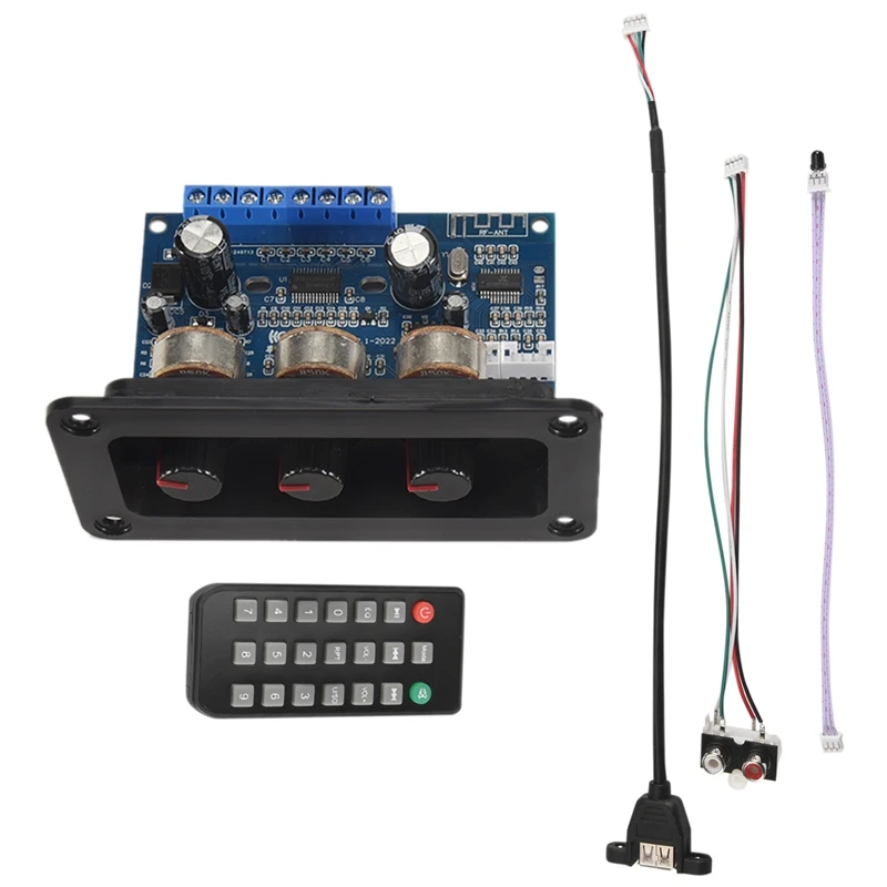 subwoofer amplifier board 2.1 Channel Digital Amplifier Board 2X25W+50W BT5.0 Subwoofer DC12-20V Amplifier Board+AUX Line+USB Ca