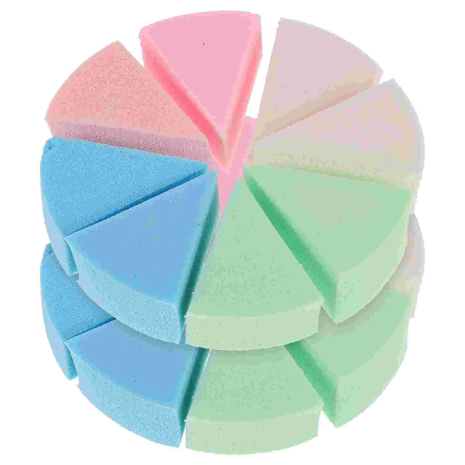 2 Sets Makeup Powder Puff Triangular Sponge Pads Triangle White Wedge Blender Miss