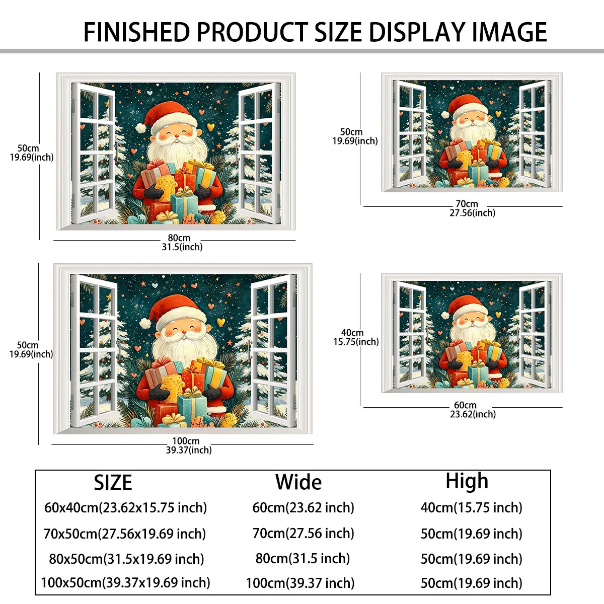 1pc simulated window wall sticker featuring a Christmas-themed window scene decoration waterproof and concealing flaws