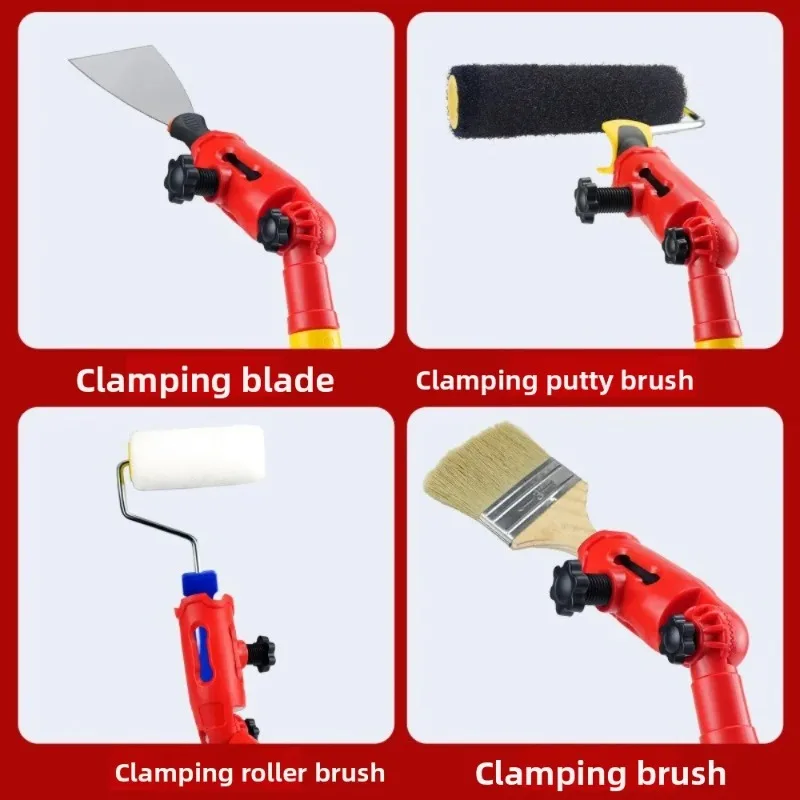Multi-Angle Paint Brush Extender Clamp,Paintbrush Extension Pole Attachments,High Ceiling,Walls,Moldings,Corner,Edger Paint Tool view 6