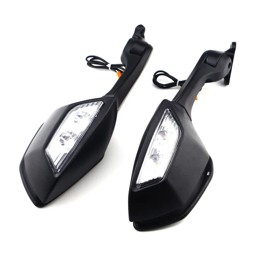 Imagen 2 del producto Espejos retrovisores laterales con luz LED de intermitentes para Kawasaki Ninja300 EX300 2013-2017 /Ninja400 EX400 2018-2023 2019 2020 2021