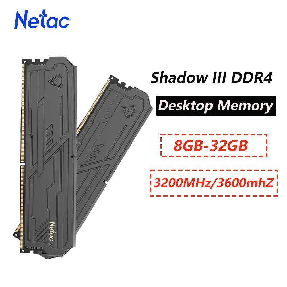Netac メモリ RAM ShadowIII DDR4 3600MHz 3200MHz 8GB 16GB 32GB DDR4