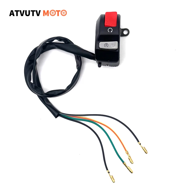 22mm 4drähte Motorrad Schalter Lenker Scheinwerfer Lampe Start Kill Schalter ON OFF Taste 12V Für ATV Roller Schneemobil universal