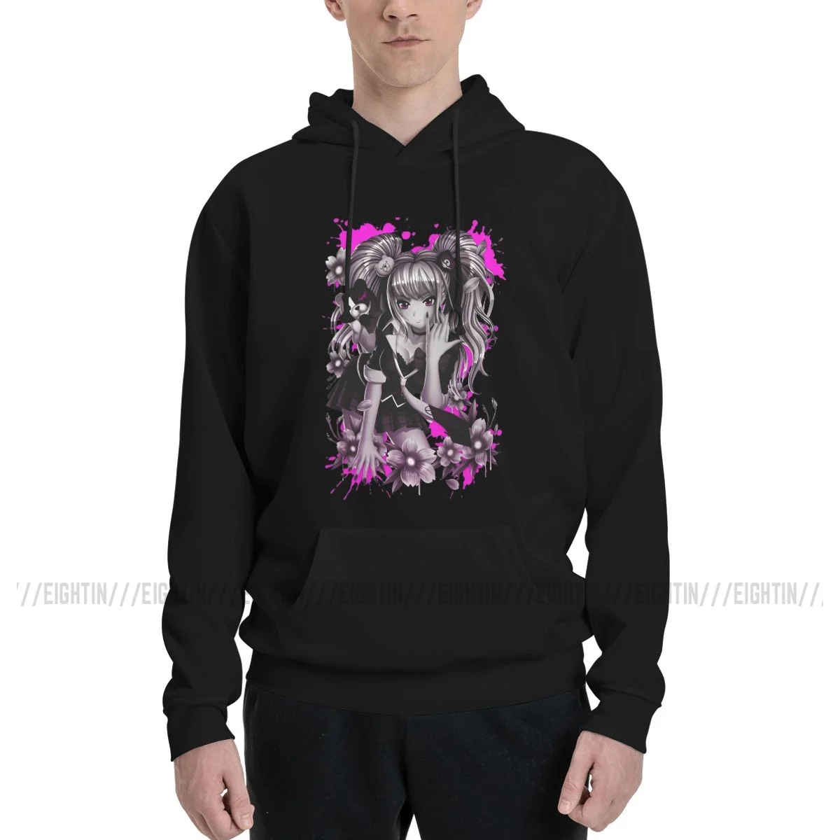 

Funny Hoodie Couple Thin Fleece Sweatshirt Men's Danganronpa Junko Enoshima Purified Cotton Sweatshirt Adult Hooded Tops