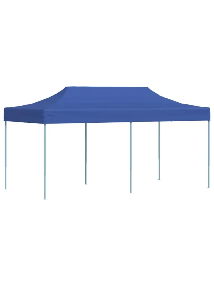 Faltbares Zelt 3x6 m Blau Familien-Campingzelt Großes Vordach Tragbares Faltzelt Sonnenschutz Wasserdichte Pergola