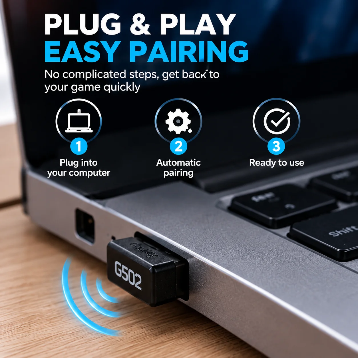 1PC-USB Wireless Mouse Receiver 2.4GHz Stable Signal Small Portable ABS Metal Mouse Adapter For Logitech G502 Mouse