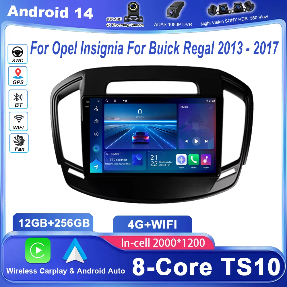 

Car DVD Android For Opel Insignia For Buick Regal 2013 -2017 Auto High-Performance CPU Multimedia Video Player Stereo Radio WIFI