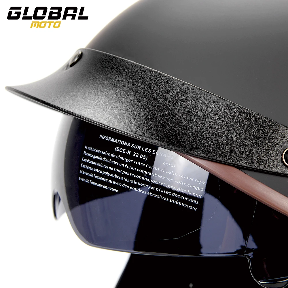 DOT Certification Retro Motorcycle Helmet Summer Moto Men Helmet Open Face Scooter Biker Sunshade Lens Motocross Equip