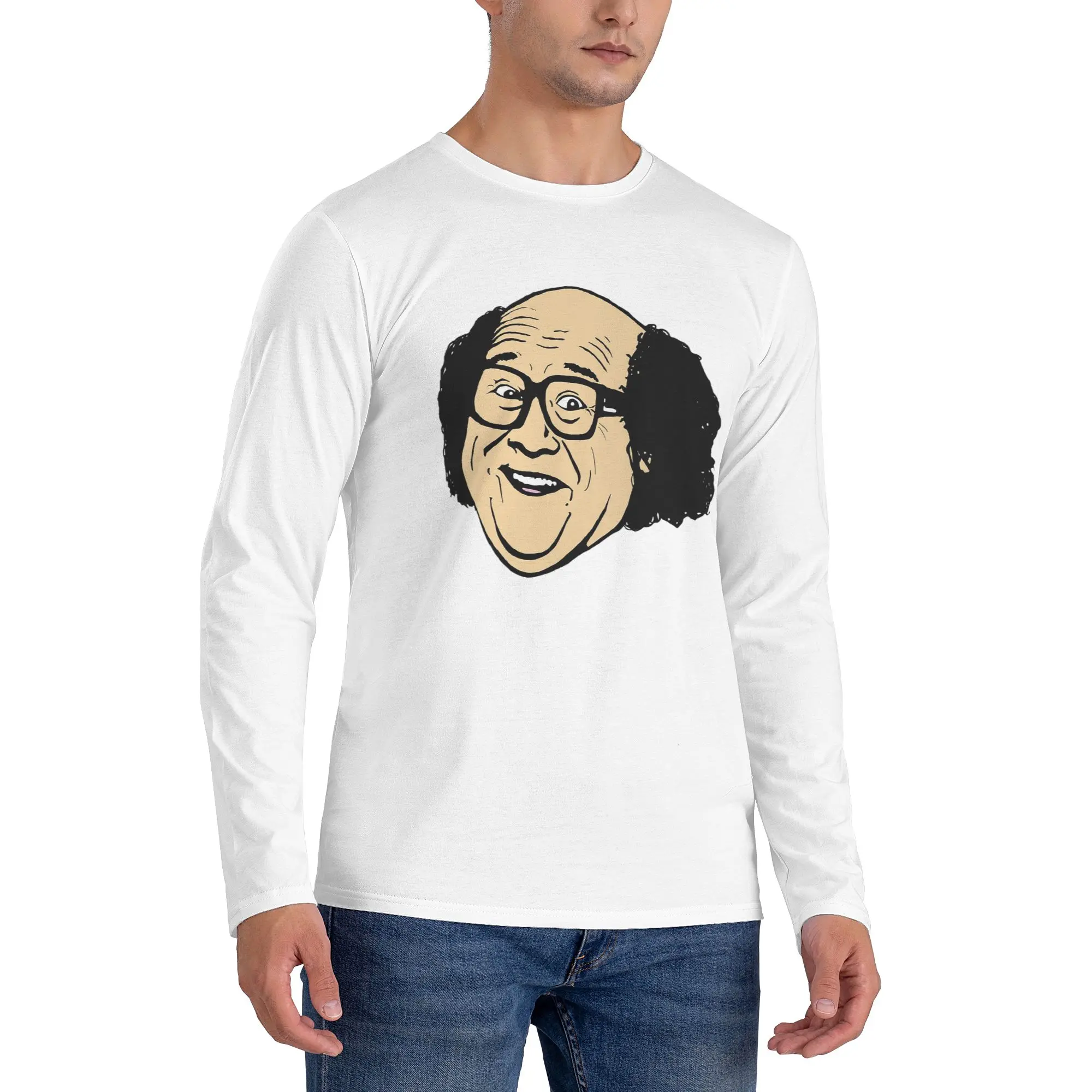 

Danny Devito 2 Men's Long Sleeved T-shirt Fashion Round Neck T shirts Spring and Autumn Men tops