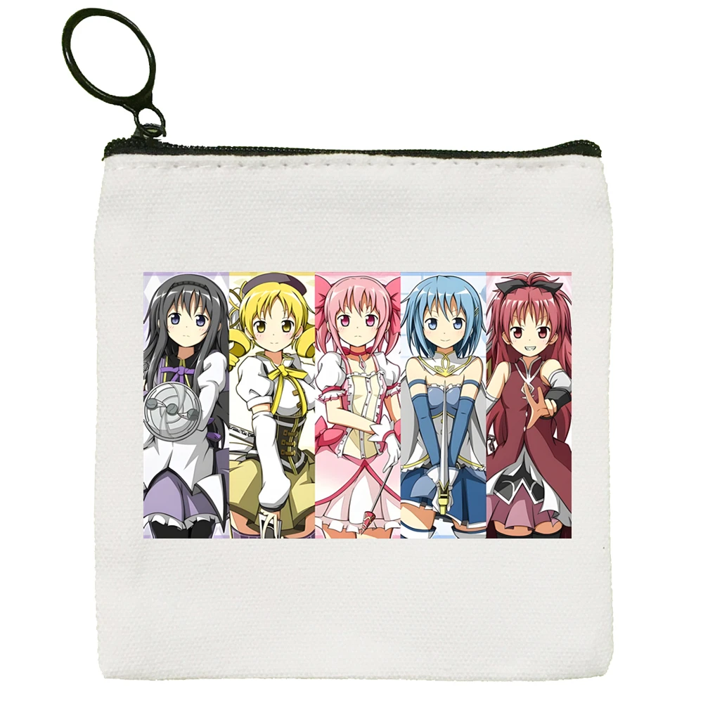 Madoka Magica Puella Magi Coin Purse Vintage Mini Wallet Change Pouch Keys Card Storage Card Bag Zipper