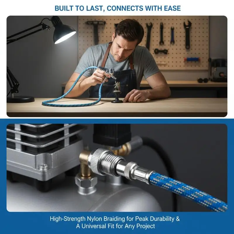 1Pcs Professional Nylon Braided Airbrush Hose With Standard 1/8