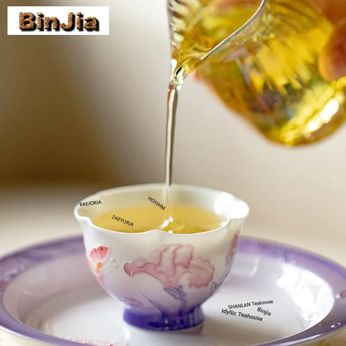 35ml Hand Drawn Iris Flowers Teacup Traditional Tea Bowl Cute Cup Tea-tasting Fragrance Cup Jianzhan Master Cups Tieguanyin Cha