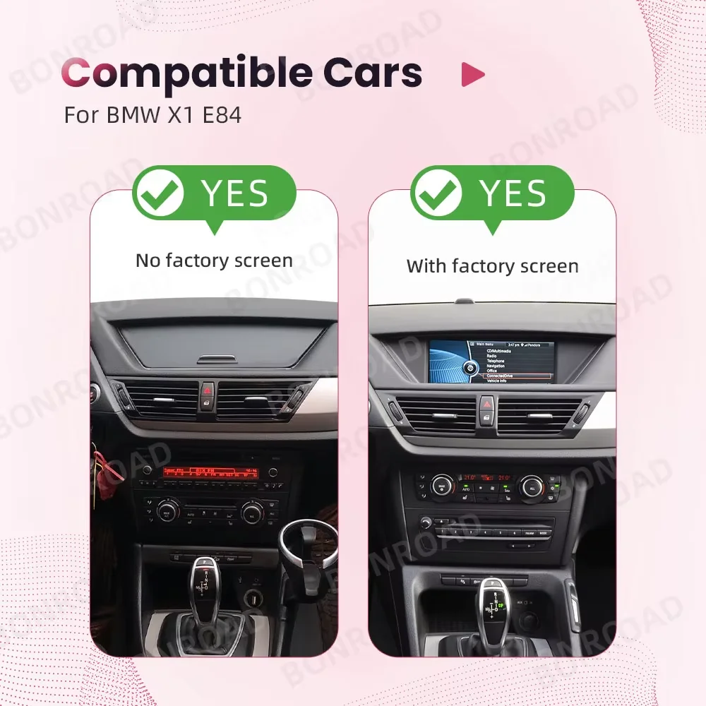 BONROAD 10.25 Inch Wireless Carplay Linux Car Touch Screen For BMW X1 E84 2009-2015 CIC iDrive Android Auto Car Radio Multimedia Video Player Navigation Central Monitor BT Headunit Audio