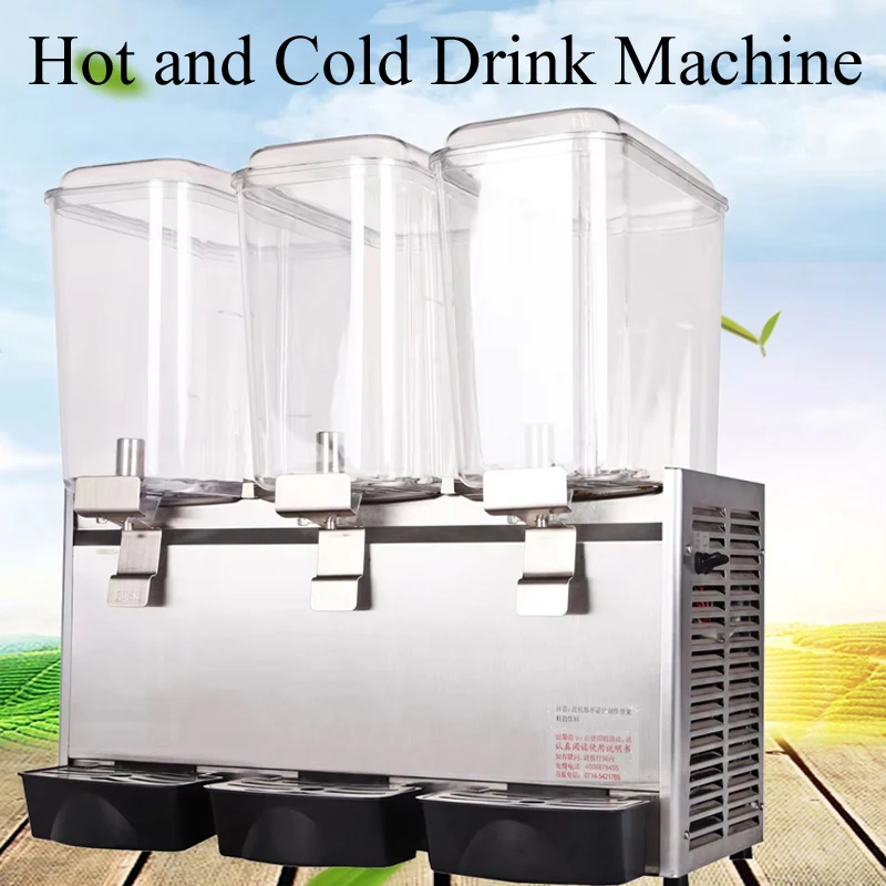 

Three Cylinder Slush Machine Commercial Beverage Juicer Cold Hot Drink Dispenser Large Capacity Blender