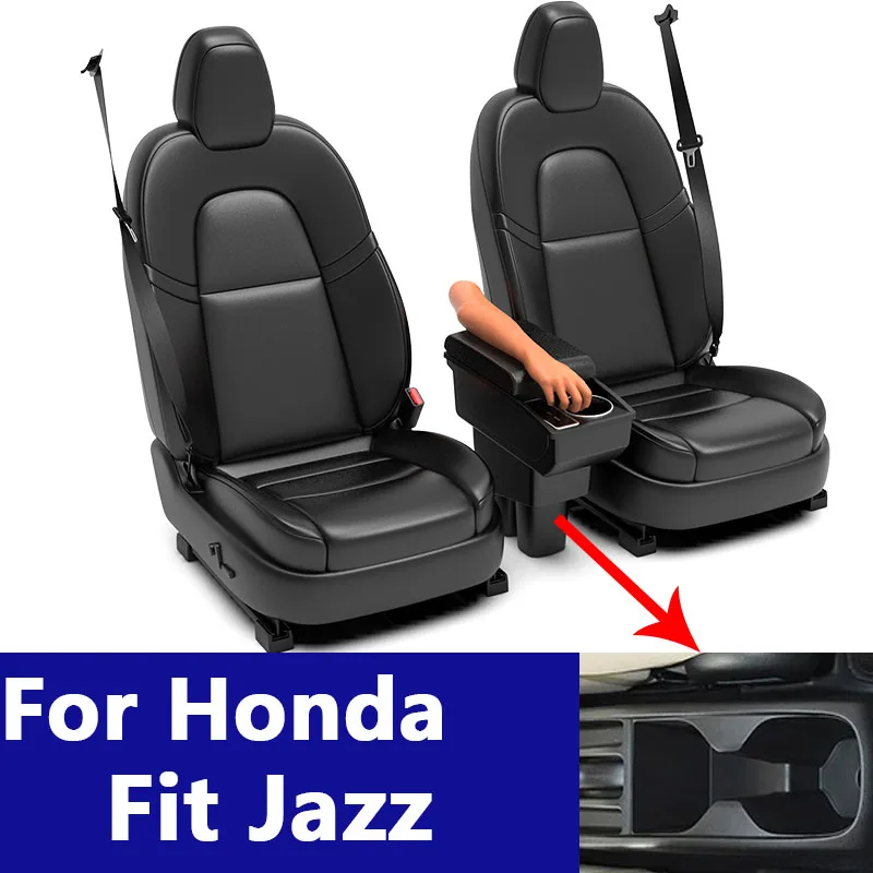 

For Honda city armrest Suitable for Honda Jazz/Fit car armrest box Modified interior storage box 3USB and cup holder