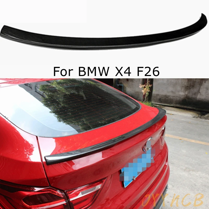 

FOR BMW X4 F26 P Style Carbon fiber Rear Spoiler Trunk wing 2013-2018 FRP Gloss black Forged carbon