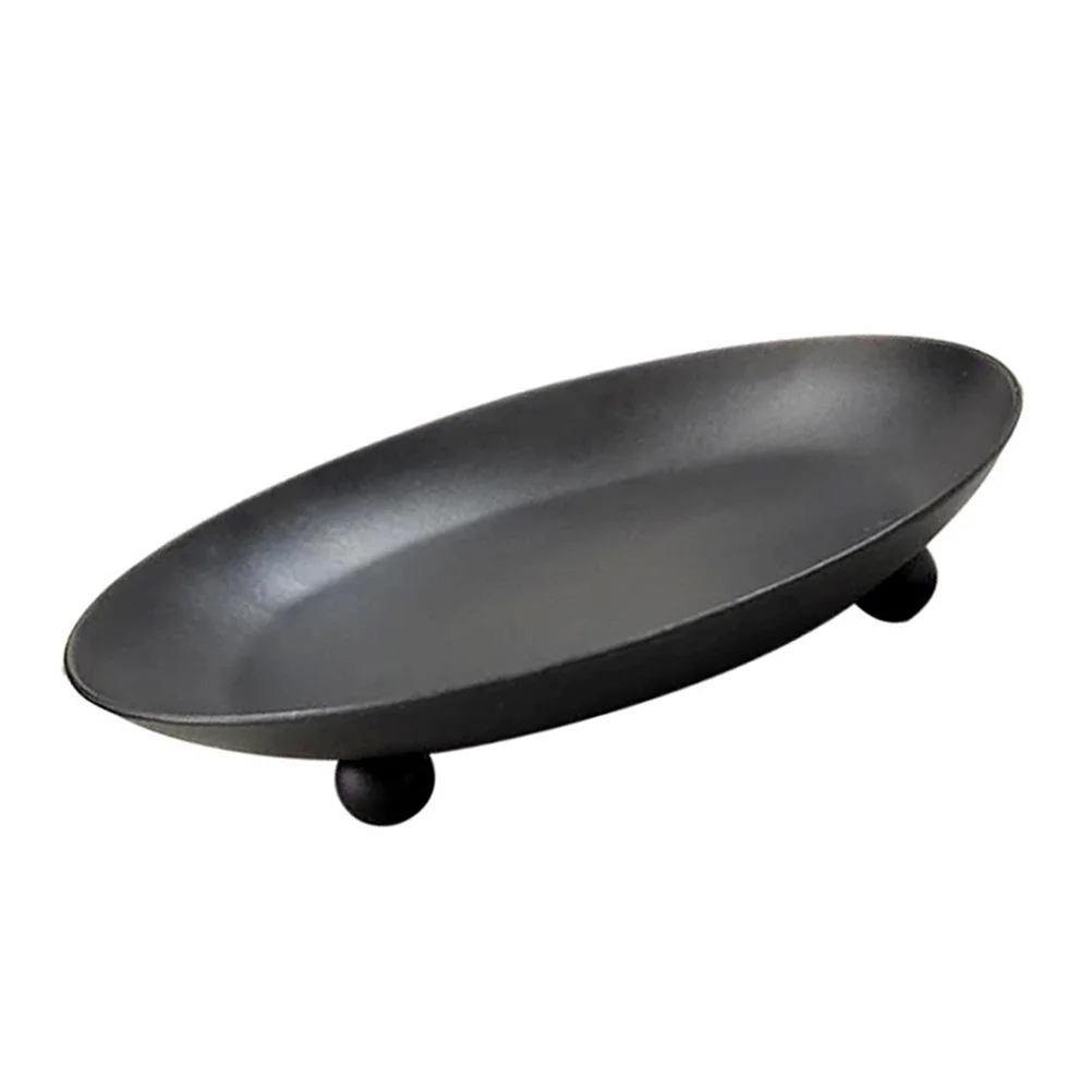 

Candlestick Aromatherapy Plate Base Holder Decorative Pillar Iron Candlesticks Black