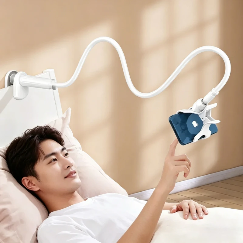 2 supports de téléphone flexibles de 100 cm, 360° °   Support de bureau et de lit rotatif avec clip pour tous les smartphones
