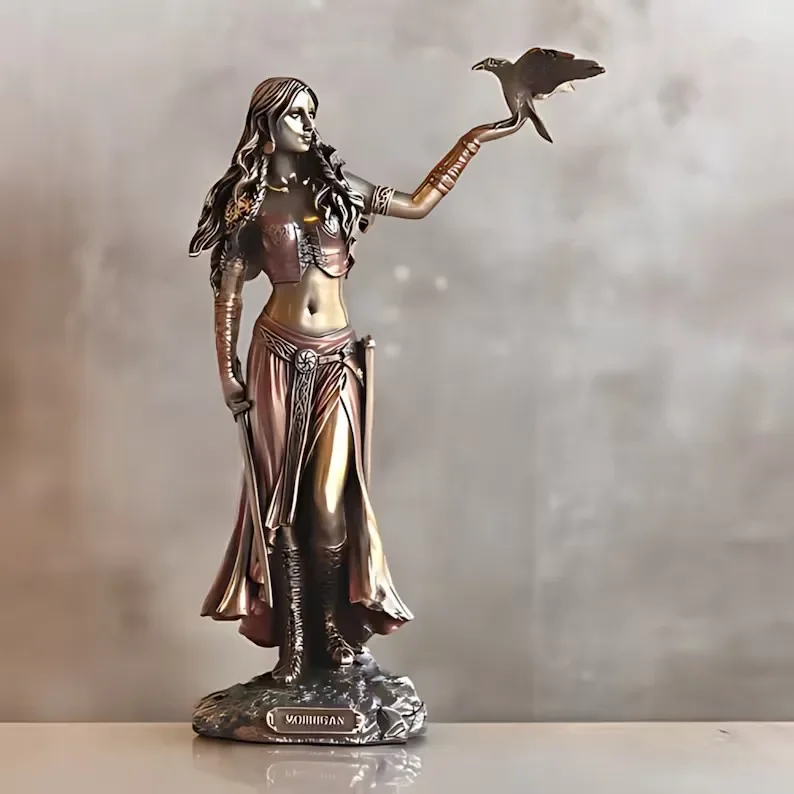 Greek Religious Celtic Triple Goddess Statue Symbol of Hope Honor Harvest Home Decor Pagan Altar Figurine for Shelf Desk Display