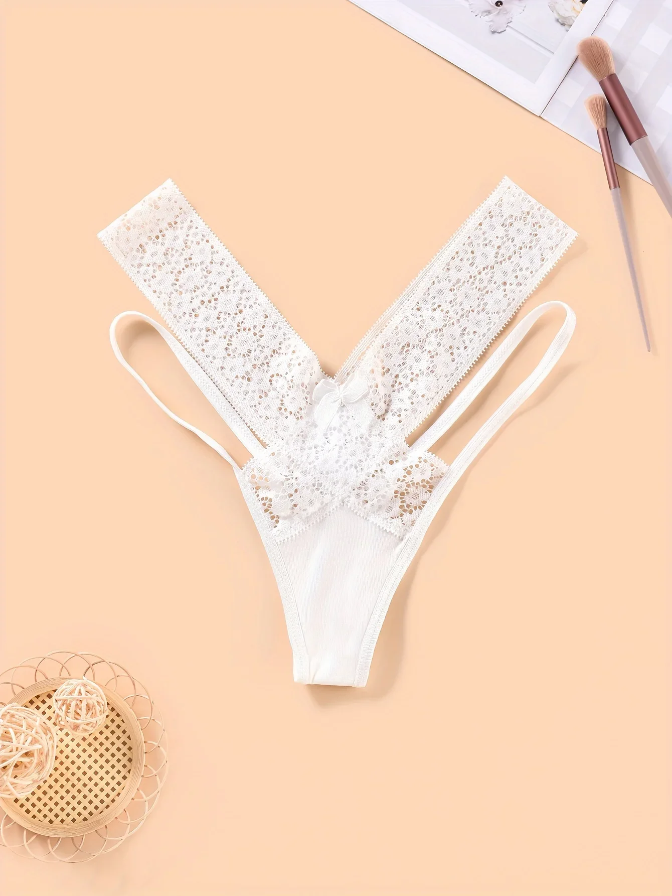 سراويل داخلية مثيرة من الدانتيل سراويل رفيعة، طباعة الأزهار شبه شفافة عالية الخصر سراويل متقاطعة، ملابس داخلية نسائية وملابس داخلية