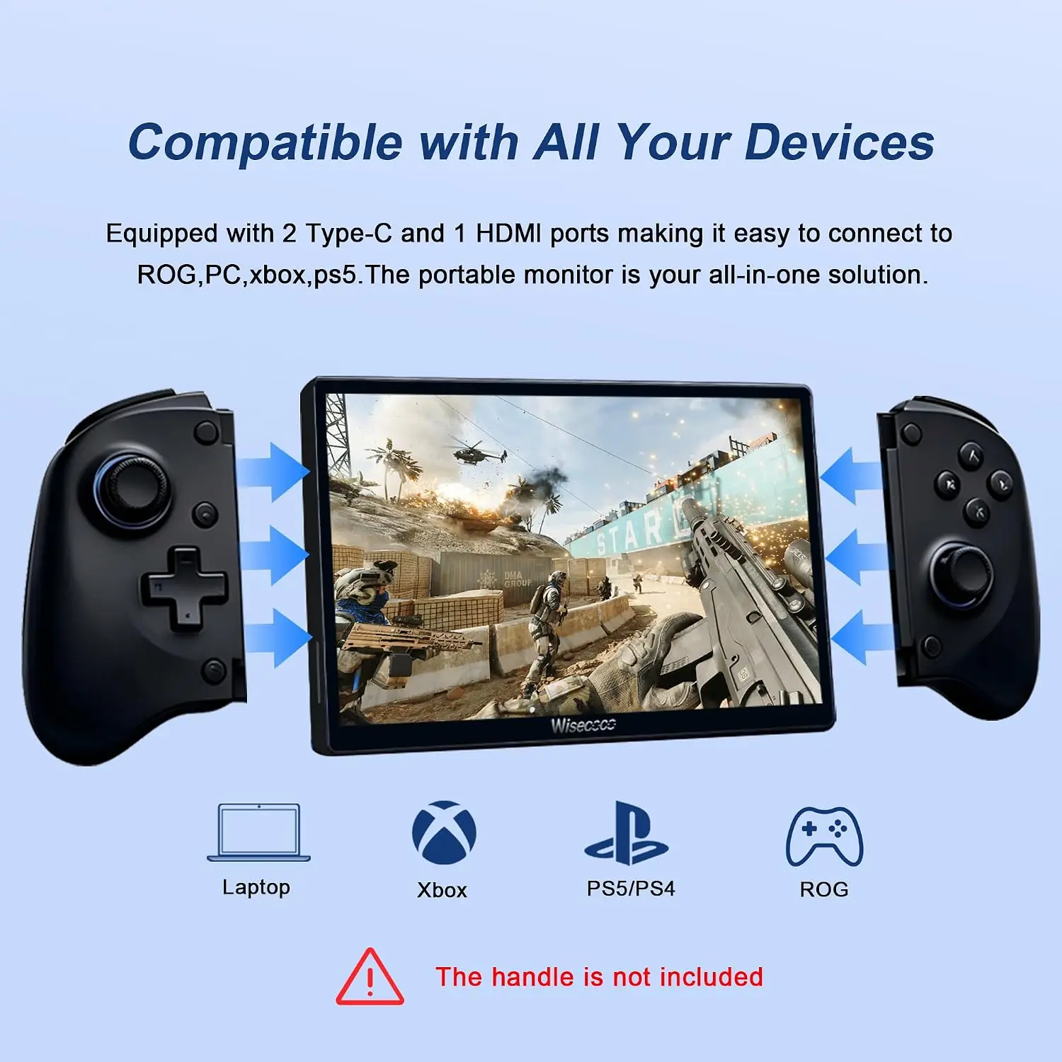 7 inch Portable Monitor 120Hz Gaming Touchscreen IPS 1920x1080 Mini Monitors PC Secondary Screen USB C for Switch PS5 Xbox