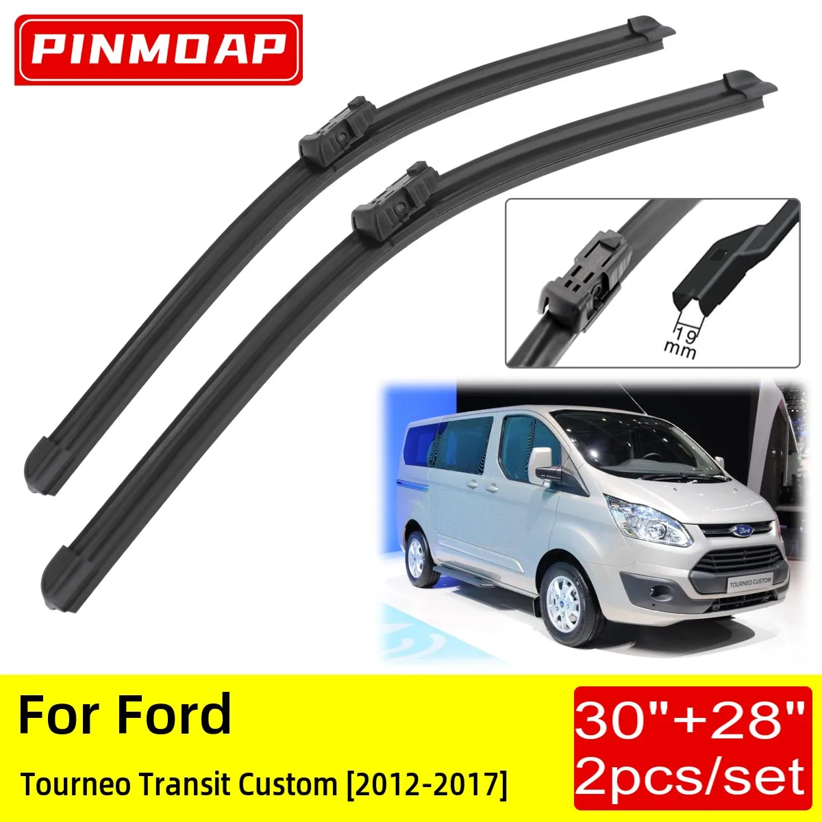 For Ford Tourneo Transit Custom 2012 2013 2014 2015 2016 2017  Front Wiper Blades Brushes Cutter Accessories