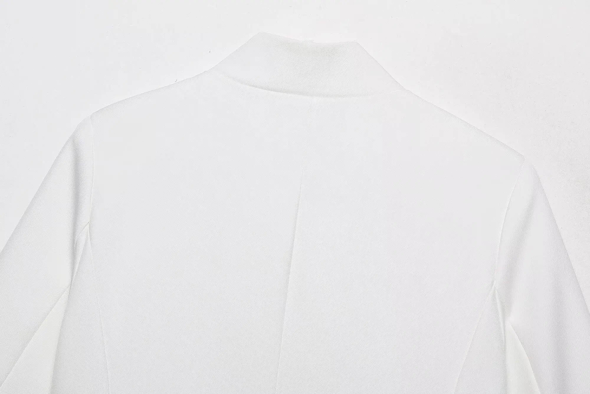HH Damen Minimalistischer Stehkragen Crop-Blazer Halber Ärmel Asymmetrische Knopfleiste Kurze Jacke Frühling Sommer Business Casual Wear – Detail 10